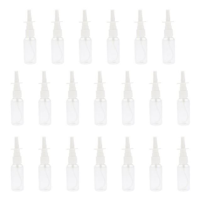 20pcs Portable Clear Empty Refillable Nasal Spray Cosmetic Liquid Bottles Fine Mist Nose Vials 10/15/30ml - 30ml