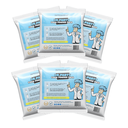 Foam Party Solution by Dr. Party Foam Powder Pack of 6 - works with all foam party generators