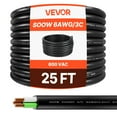 thumbnail image 1 of VEVOR Cable de alimentación electrica premium de 25 pies 6AWG, cable de extensión para exteriores, cable de cobre, 1 of 9