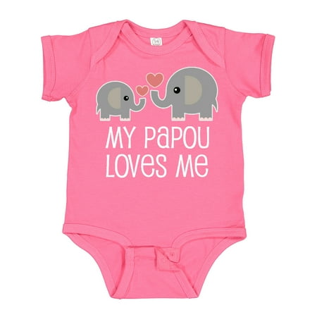 

Inktastic My Papou Grandpa Loves Me Gift Baby Boy or Baby Girl Bodysuit