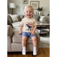thumbnail image 4 of BemeyourBBs Toddler Baby Boy 4th of July Outfit Baby Boys Patriot Independent Day Summer Clothes Dinosaur American Flag Short Sleeve T-shirt and Pockets Shorts 2 Piece Set, 4 of 9