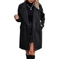 thumbnail image 1 of Ladies Coat Long Winter Jacket - Transitional Jacket Turn Down Collar Elegant Fleece Jacket Chic Winter Coat, 1 of 5