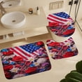 thumbnail image 6 of Independence Day Of The United States Flag Bathroom Sets with Shower Curtain And Rugs, Incl with 12 Hooks，Toilet Lid Oval Rug, 6 of 8