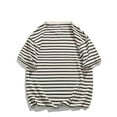 thumbnail image 2 of Maean Men Big and Tall Tee Striped Short Sleeve Shirts 2025 Summer Loose Crew Neck Causal Tshirts, 2 of 4