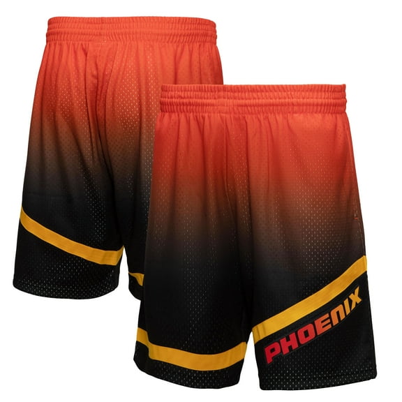 Men's Mitchell & Ness Orange/Black Phoenix Suns 1996/97 Hardwood Classics Fadeaway Reload 3.0 Swingman Shorts