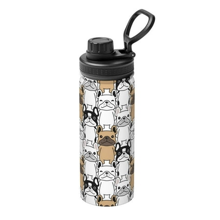 

Hirioo French Bulldog 2 for 18oz Sports Insulated Kettle for Gym Hiking Camping Running Mountain Bike Outdoor Sports