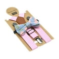 thumbnail image 4 of Conjunto de tirantes y pajarita para niños y niñas. Incluye clips metálicos para pantalones pantalones, ideal para fiestas de disfraces eventos Rosa, 4 of 10