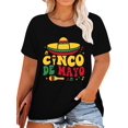 thumbnail image 1 of Camiseta QAUN Cinco De Mayo para mujer, talla grande Fiesta, 1 of 6