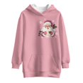 thumbnail image 4 of Psesaysky Girls Hoodies Pink Santa Claus Print Pullover Hooded Sweatshirts Kids Warm Casual Hoodie Dress Outfits Fall Winter Clothes for 11-12 Years, 4 of 7