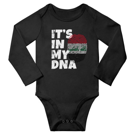 

It s In My Iraqi DNA Baby Long Sleeve Romper Bodysuit (Black 24 Months)