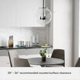 thumbnail image 5 of Hunter - Sacha 3-light Natural Black Iron, Medium Size Pendant Light, Dimmable, Modern Style, Globe Shaped, for Bedrooms, Kitchens, Dining, Living Rooms - 19658, 5 of 7