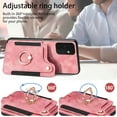 thumbnail image 5 of Allytech Galaxy A13 5G Case Wallet, RFID Blocking Multiple Cards Slots Ring Holder Stand Shockproof Protective Hand Wrist Wallet Case Cover for Samsung Galaxy A13 5G - Pink, 5 of 11