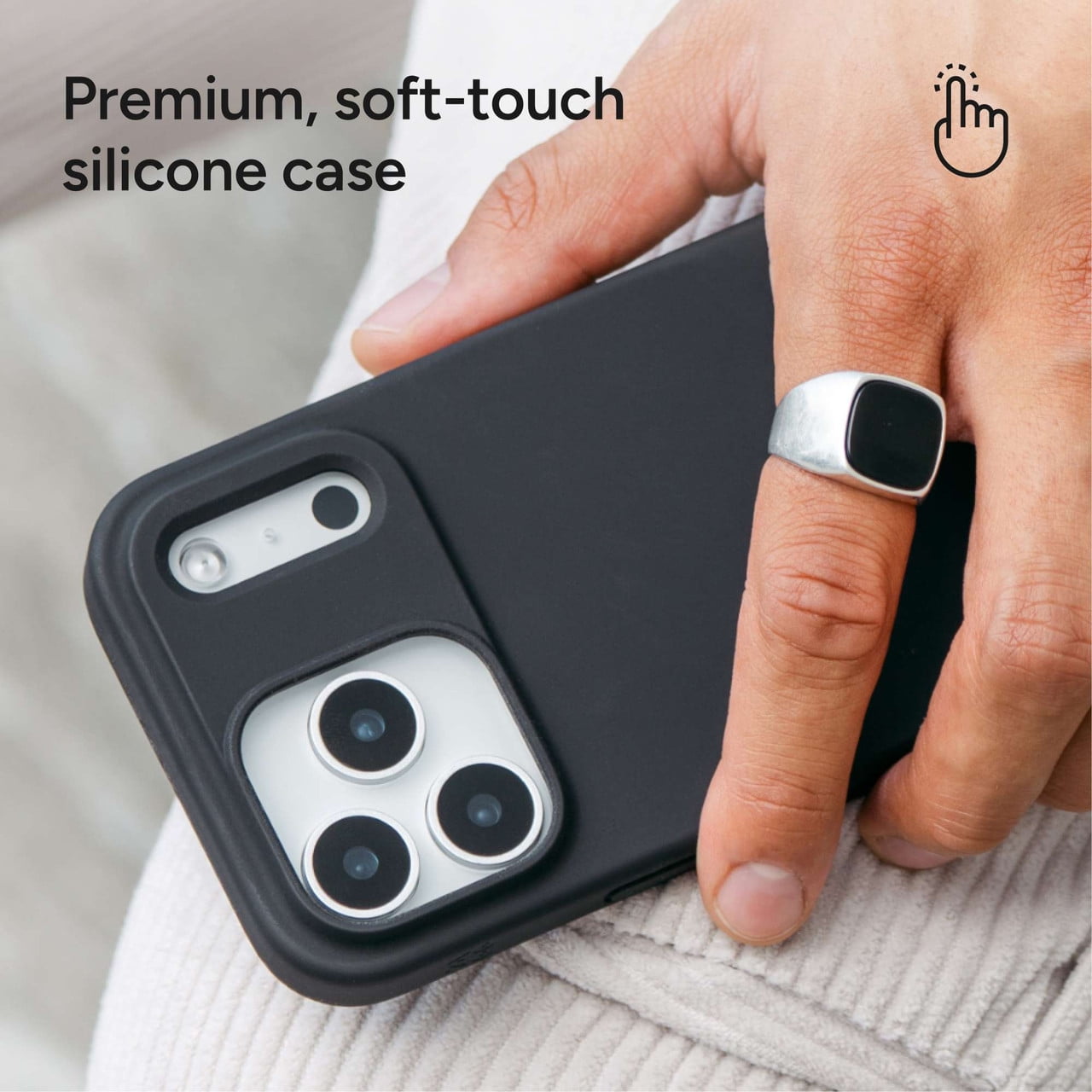 ZAGG Manhattan Snap Phone Case for iPhone 17 Pro Max - Gray Clay Drop Protection (13ft/4m) Soft-Touch Silicone Slim & Lightweight Smooth Surface & No-Slip Grip MagSafe Compatible