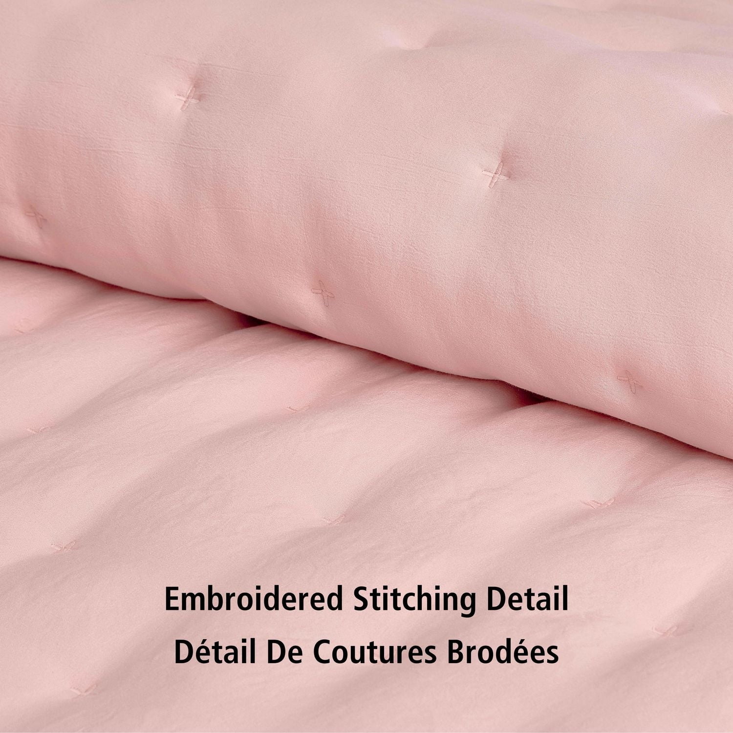 Mainstays 3-Piece Comforter Set, Pink Blush, Double Queen