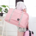 thumbnail image 4 of Solid Color Waterproof Foldable Travel Bags Portable Luggage Bag (Pink), 4 of 7