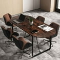 thumbnail image 6 of Costway 71 Inches Executive Table, Oval Home Office Table with Cable Management Hole, 6 of 10