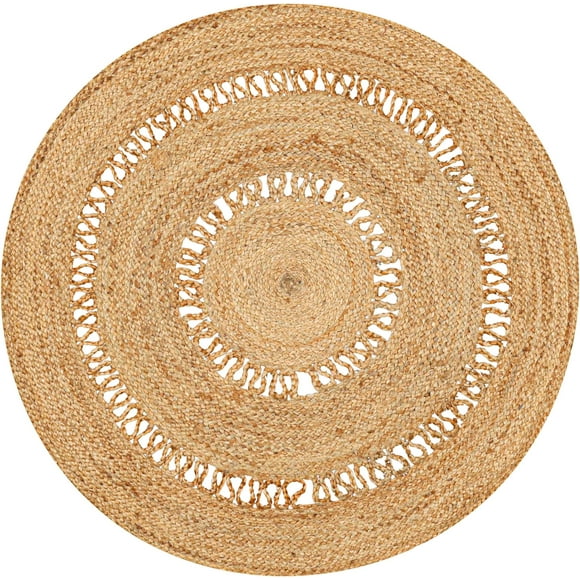 ERDS-Hand Braided Round Jute Rug Area Round Rug Custom Size Round Rug Indian Handmade Home Decor Round Rug - 3 Feet Round Natural