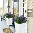 thumbnail image 3 of 8 Bundles Artificial Outdoor Flowers Ferns Plants for Outdoors Faux Plastic Flowers Greenery Shrubs Plants Indoor Outside Hanging Planter Kitchen Home Wedding Office Garden Decor(Purple), 3 of 5