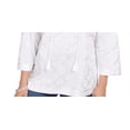 thumbnail image 3 of Charter Club Women's Foil Print Linen Top White Size Small, 3 of 3