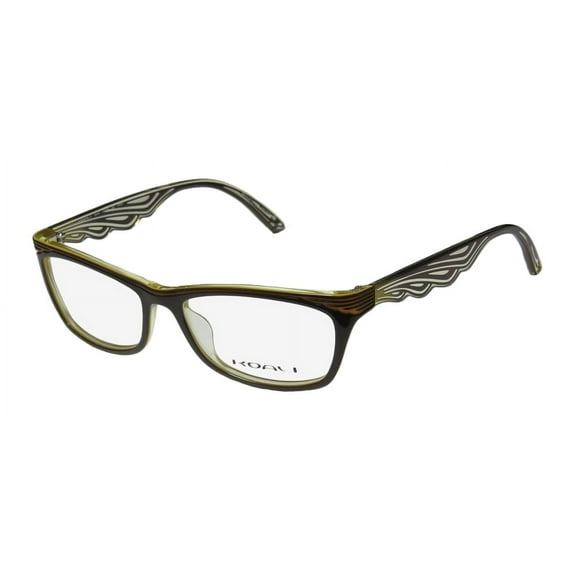 NEW KOALI 6944K WOMENS/LADIES DESIGNER FULL-RIM BROWN / YELLOW / CLEAR FRAME DEMO LENSES 53-16-135 EYEGLASSES/EYEGLASS FRAME