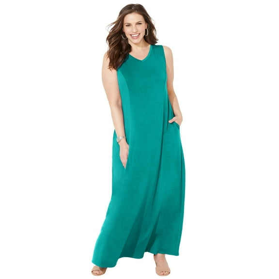 Catherines Women's Plus Size Morning To Midnight Maxi Dress (With Pockets)