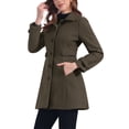 thumbnail image 4 of Abrigo largo de invierno de una sola botonadura para mujer INSPIRE CHIC con bolsillos S Café, 4 of 6
