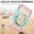 thumbnail image 4 of Case for iPad 9th 8th 7th Gen 10.2 inch 2021 2020 2019, 360 Rotating Stand Handle Pencil Holder Shoulder Strap Heavy Duty Shockproof Cover, Rainbow Pink, 4 of 7