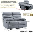 thumbnail image 2 of Chizzysit Loveseat Recliner Chair, Leather Double Reclining Chairs for Adults ,Love Seat Couches Sofa for Small Spaces Living Room, RV, Home Theater - Dark Gray, 2 of 8