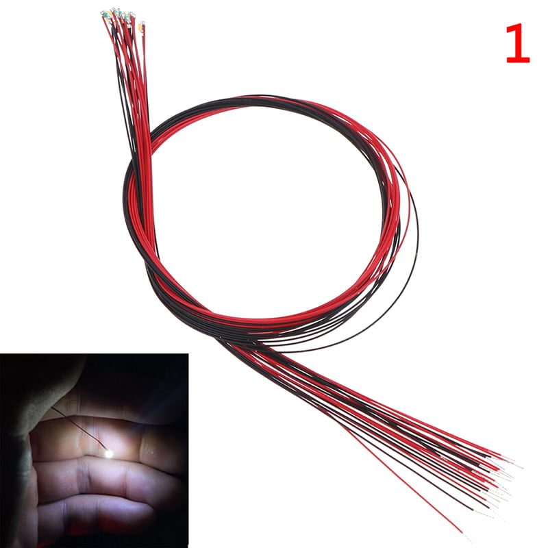 10Pcs 20cm t0603wm soldered micro litz wired leads warm white smd led;DE 