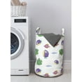 thumbnail image 3 of Cartoon Laundry Bag, Fish Underwater Creatures, Hamper Basket with Handles Drawstring Closure for Laundromats, 13" x 19", White Multicolor, by Ambesonne, 3 of 4