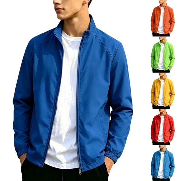 Gfyviroh Teen Boys Sport Jacket Stand Collar Zip Up Windbreaker Lightweight Casual Kids Long Sleeve Outerwear 12-18 Years