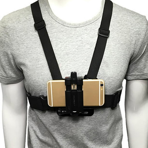 Funda para Teléfono con Brazalete Deportivo para Correr Hugo Soporte de correa para montaje en el pecho Negro