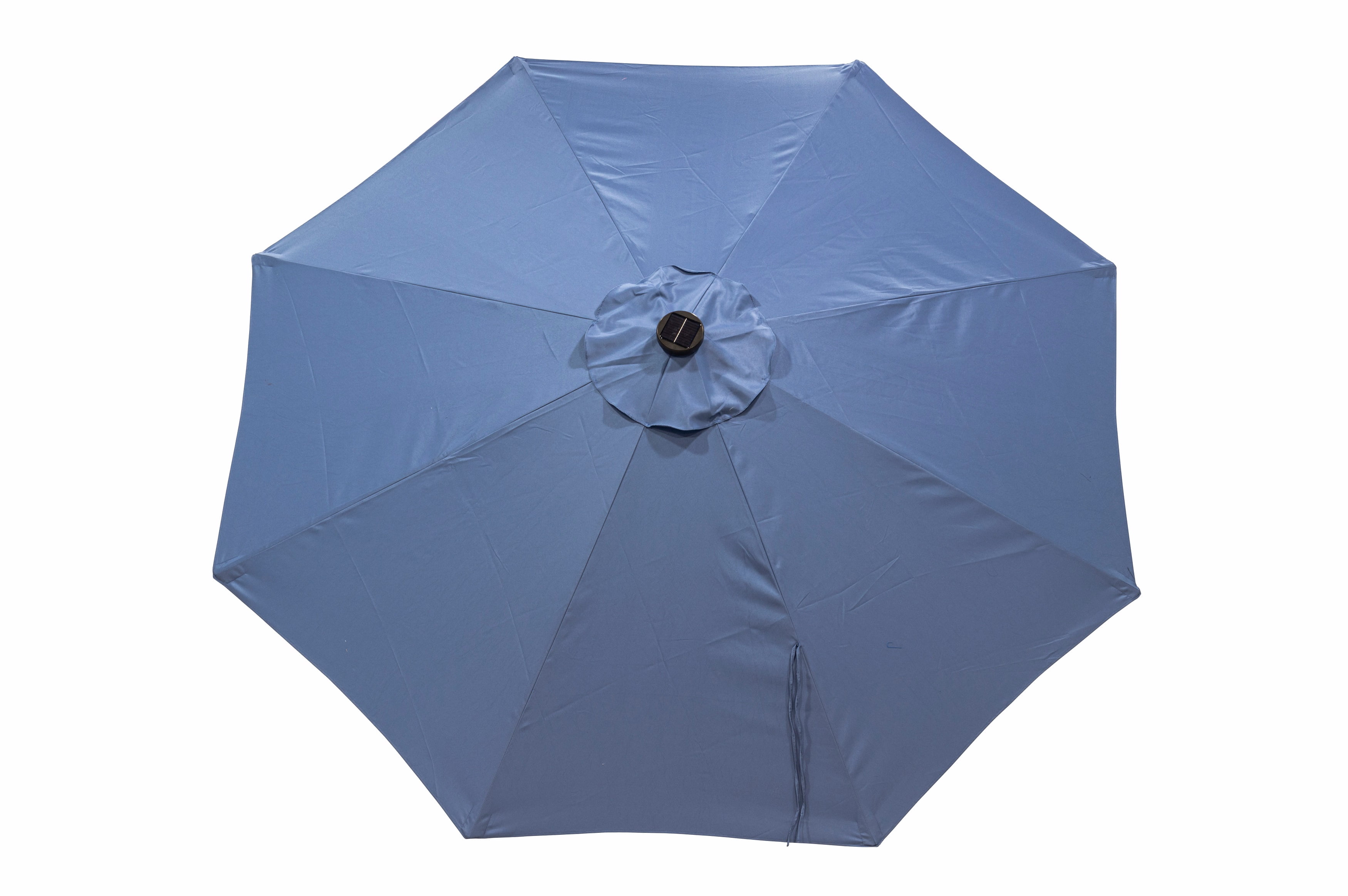 Donglin 93.5" Blue Octagon Market and Lighted Patio Umbrella with Solar Lights