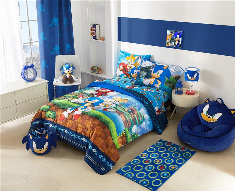 Sonic Kids' Compressed Foam Bean Bag Chair, Blue photo 7