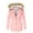 Pink, variant on Women's Warm Fleece Lined Parka Winter Thicken Hooded Windbreaker Jackets Slim Fit Drawstring Coat Full Zip Outerwear with Hood