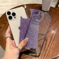 thumbnail image 6 of Compatible with iPhone 14 Pro Case Glitter Luxury Cute Flexible Plating Cover Camera Protection Shockproof Phone Case for Women Girl Men Design for iPhone 14 Pro 6.1'' Dark Purple, 6 of 11