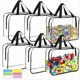 thumbnail image 1 of Bolsas Grandes para Guardar Juguetes con Etiquetas, Almacenamiento de Juegos de Mesa de PVC Transparente Reutilizable, Bolsas Organizadoras Impermeables de Viaje con Cremallera, 1 of 5