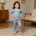 thumbnail image 5 of Bovxnpu Girls Boys Outfits Set Toddler Sleepwear Set Cotton Long Sleeve Top Pants 2 Piece Sleep Set, 5 of 9