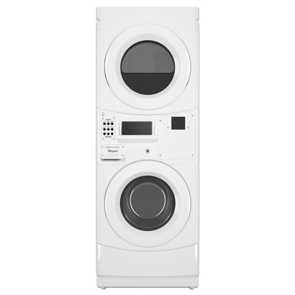 WHIRLPOOL CGT9100GQ Commercial Gas Stack Washer/Dryer, Card Reader-Ready White