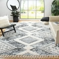 thumbnail image 2 of SAFAVIEH Moroccan Tassel Bronte Geometric Shag Area Rug, Grey/Ivory, 9' x 12', 2 of 7