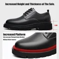 thumbnail image 4 of Men's Vintage Leather Lace Up Platform Oxfords Shoes Black Round Toe Soft Rubber Sole Non-Slip Waterproof Business Formal Derby Dress Shoes, 4 of 8