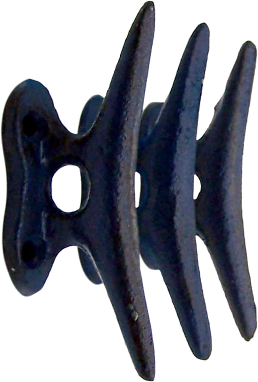 Wowser Nautical Boat Cleat Wall Hooks - Set Of 3 Black Cast Iron Hooks For Coats, Keys & Towels | 3.5 Inches