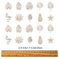 thumbnail image 2 of 100Pcs Unfinished Wood Piece Decorations DIY Craft Supplies Hollow out Leaf & Flamingo & Pineapple & Flower Antique White 2.3~3.5x1.7~3.3x0.25cm, 2 of 9