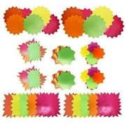 Neon Starbursts Cut-Outs - Perfect for School-Boards, Offices, Memos, Arts and Crafts and More! (2 Pack)