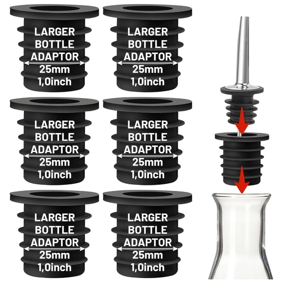 Tanxxt Promotion Liquor Pourer Adapters for Large Liquor Bottles and Olive Oil Bottles Up to 1inch/25mm Neck Bottle Regular Size Spout to Large Pouring Spout 7 Set