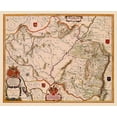 thumbnail image 2 of Blaeu 18x15 Black Ornate Wood Framed with Double Matting Museum Art Print Titled - Aragon Spain - Blaeu 1638, 2 of 4