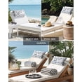 thumbnail image 5 of Vintage Navy Blue Outdoor Head Resting Pillows with Insert Coastal Starfish Corals Shells Conch Ocean 1 Pack Waterproof Lumbar Pillows with Adjustable Strap for Patio Recliner Beach Chair, 12"x20", 5 of 7