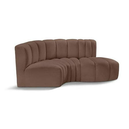 Meridian Furniture Arc Brown Vegan Leather Modular Sectional