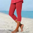 thumbnail image 3 of FNFYFH Clearance Womens Inclusive Yoga Capris All Body Types Workout Pants,Red, 3 of 10