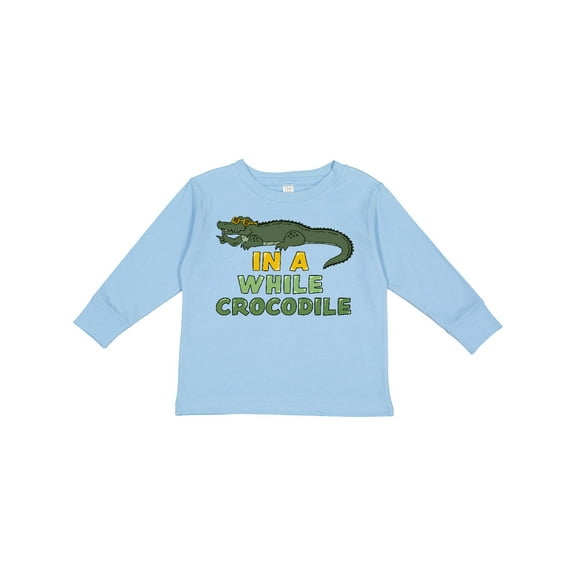 Inktastic In a While Crocodile with Cool Green Crock in Sunglasses Boys or Girls Long Sleeve Toddler T-Shirt